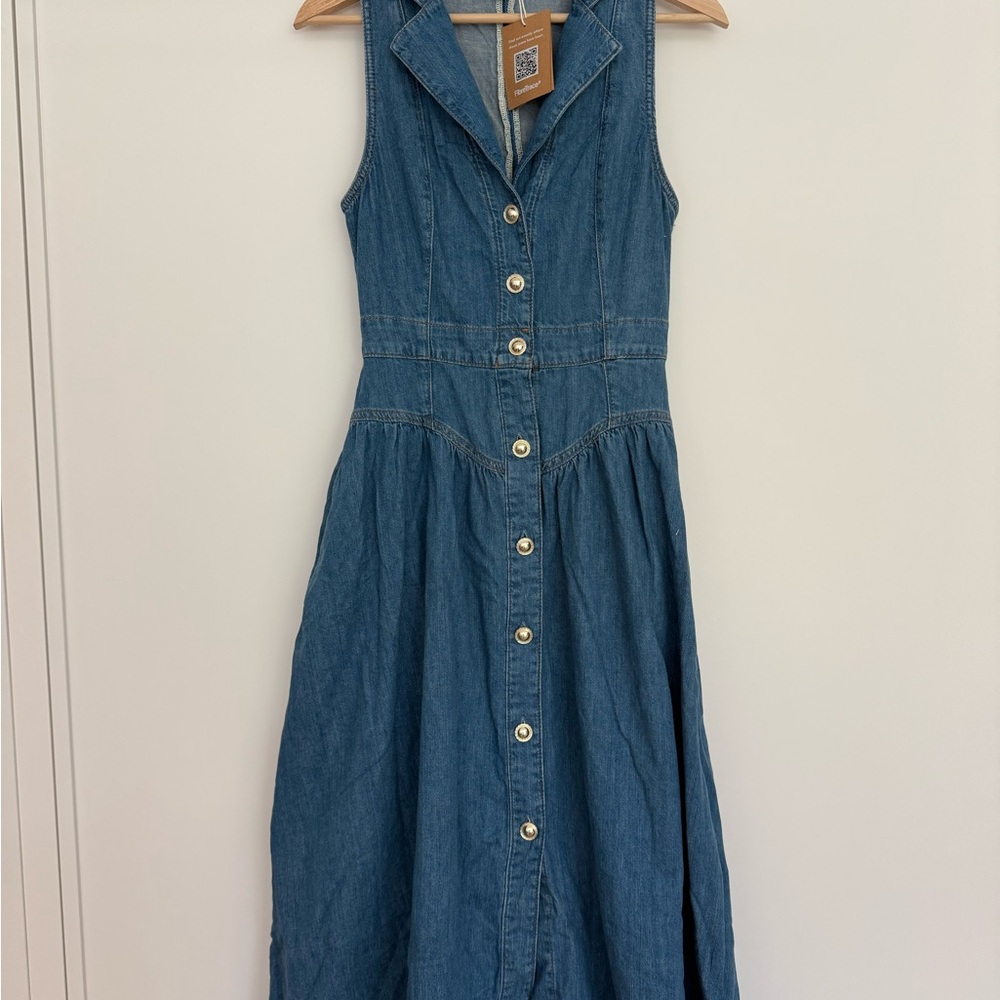 Reformation Blue Denim Midi Dress